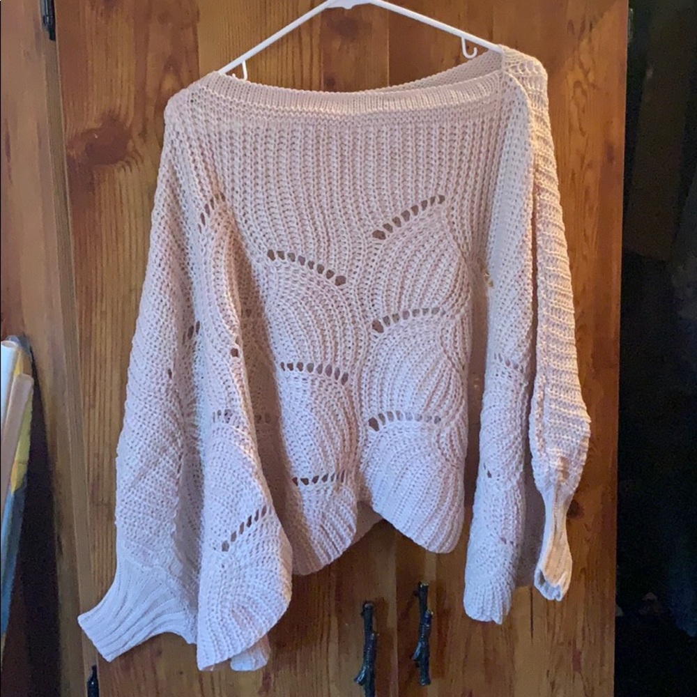 Light pink dolman sleeved sweater